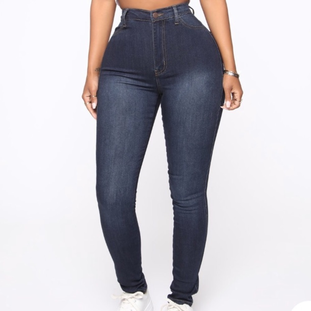 “Classic High Waist Skinny Jeans- Blue Wash”